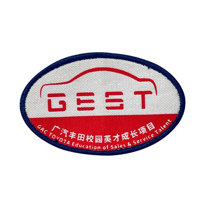 팀 이름 우븐 배지는 후원하는 엠브로이드된 회사 로고 패치를 치고 고리로 만듭니다