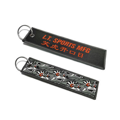 금속 버클을 가진 주문 직물에 의하여 길쌈되는 키체인 10x2.5cm 13x3cm를 착색하십시오